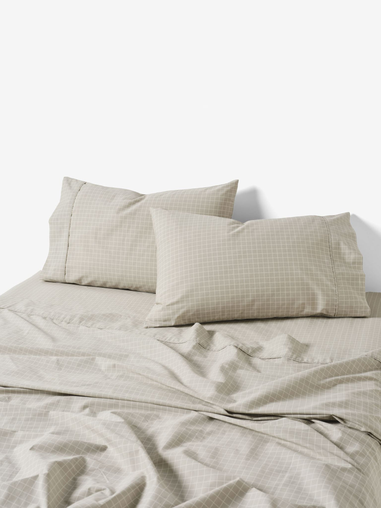 Volley Check Sheet Set Set by Linen House - Single (Pebble)