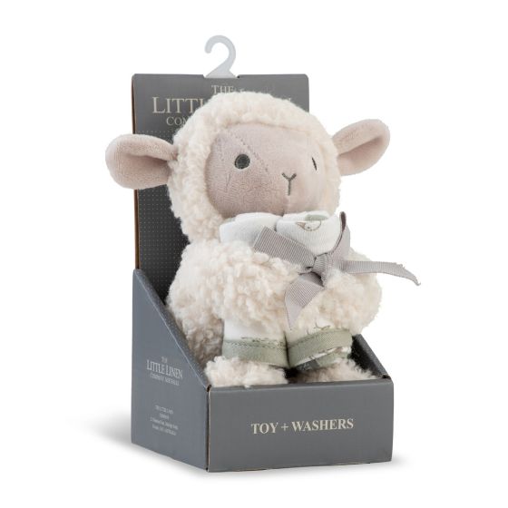 Little Linen Plush Toy & Washers - Farmyard Lamb - Little Linen