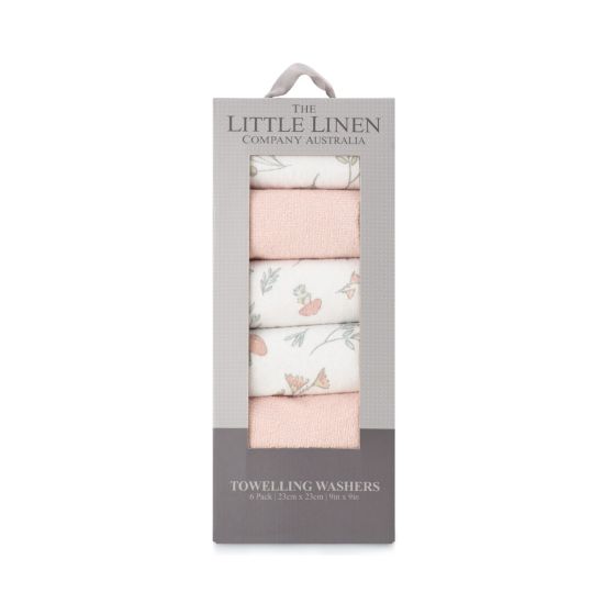 Little Linen Towelling Washer 6pk - Harvest Bunny - Little Linen