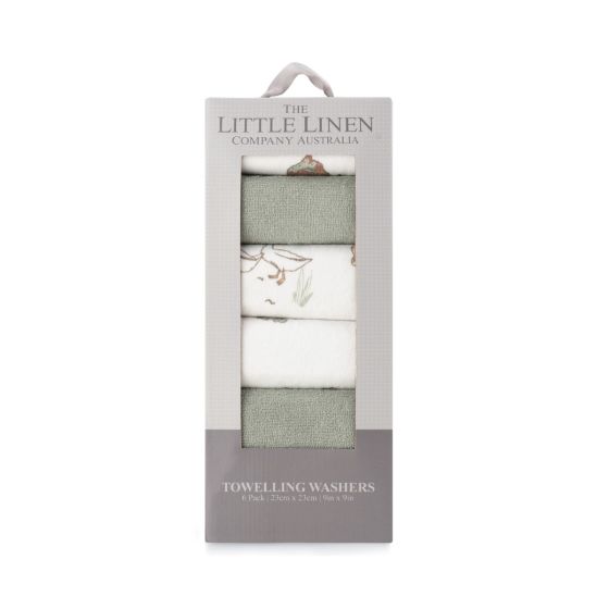 Little Linen Towelling Washer 6pk - Farmyard Lamb - Little Linen