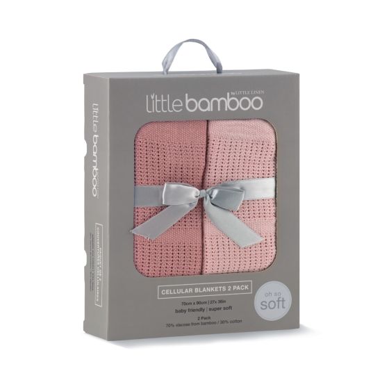 Little Bamboo Cellular Blanket 2pk - Dusty Rose - Little Bamboo