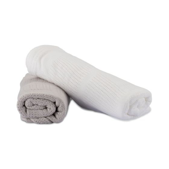 Little Bamboo Cellular Blanket 2pk - Stone Grey - Little Bamboo