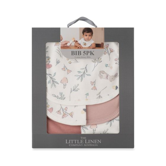 Little Linen Jersey Bib 5pk - Harvest Bunny - Little Linen