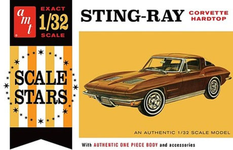 1/32 scale unassembled plastic kit of the 1963 Chevrolet Corvette, perfect for model car enthusiasts and collectors.