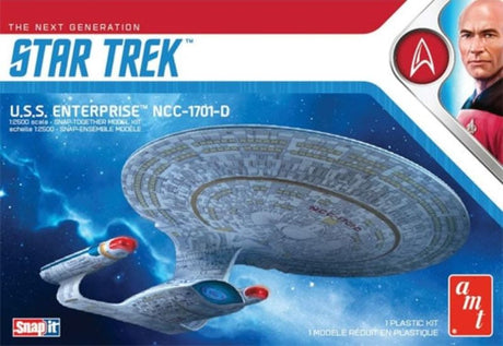 1/2500 scale model kit of the iconic USS Enterprise, perfect for Star Trek fans and hobbyists to build and customize.