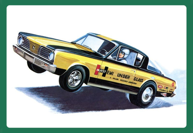1/25 scale model kit of the '66 Plymouth Barracuda featuring detailed Hemi engine and body, perfect for hobbyists and collectors.