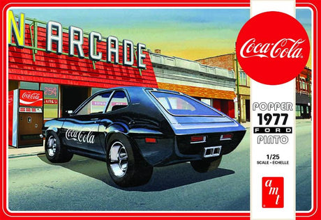 1/25 scale model kit of a 1977 Ford Pinto with a Coca Cola vending machine, perfect for collectors and hobbyists.