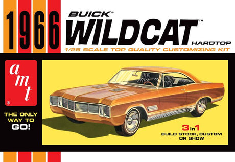 Detailed 1/25 scale plastic model kit of the 1966 Buick Wildcat, perfect for model builders and car enthusiasts.
