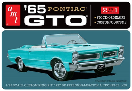 1/25 scale model kit of the iconic 1965 Pontiac GTO, featuring intricate parts for classic car enthusiasts.