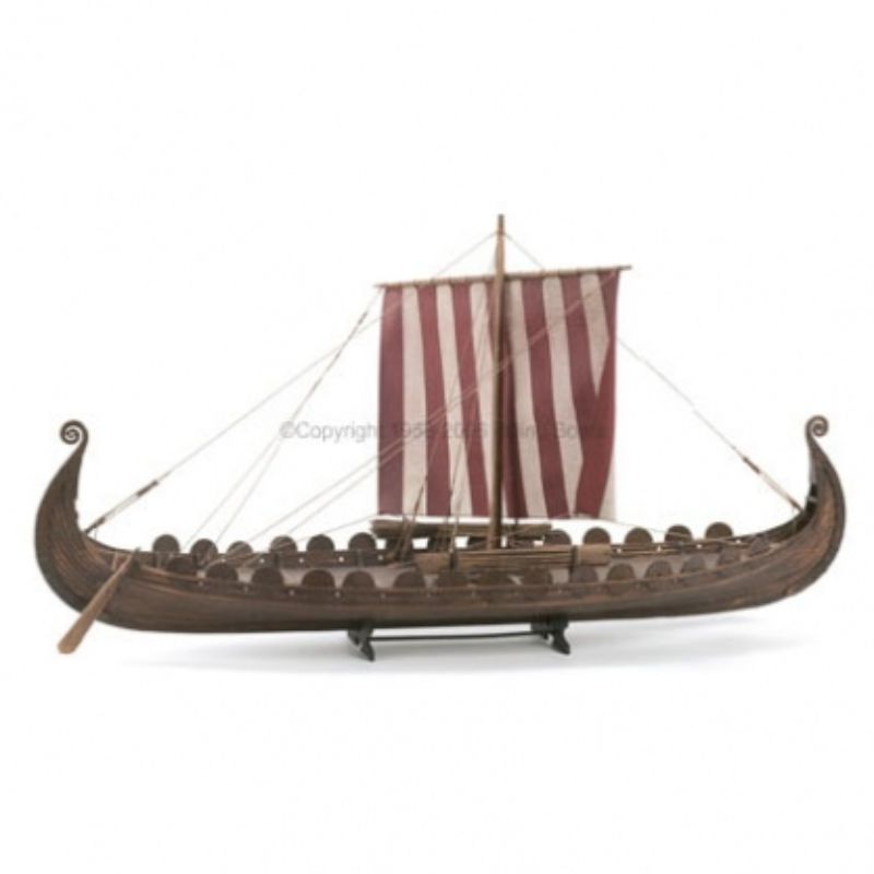 1/25 scale Plastic Kitset of the Oseberg Viking ship, featuring intricate details for experienced modellers.
