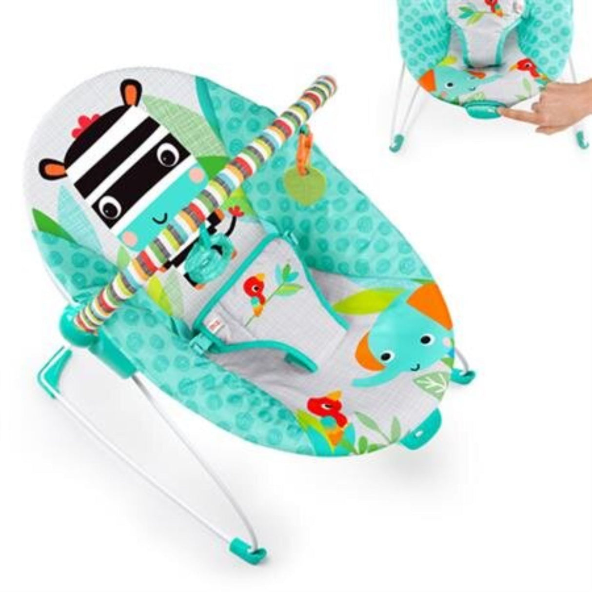 Bouncer - Bright Starts Vibrating Zig Zag Zebra