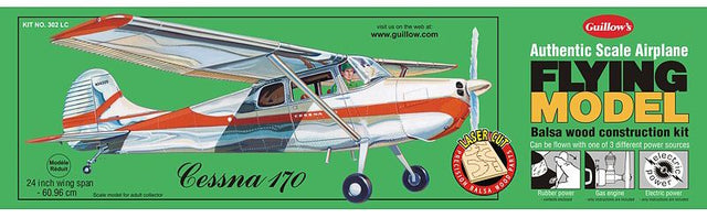 Balsa Glider Kit - 1/18 Cessna 170 with 24-inch wingspan, crafted from balsa wood for hands-on model building and flight stability.