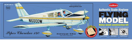Balsa Glider Kit of 1/18 Piper Cherokee 140 with 20-inch wingspan, perfect for model building enthusiasts and beginners.