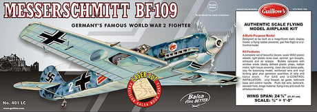 1/16 scale Balsa Glider Kit of the legendary Messerschmitt BF-109, perfect for model enthusiasts and collectors.