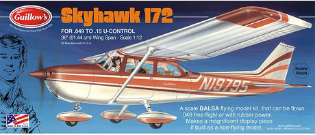 Balsa Glider Kit - 1/16 Cessna Skyhawk, lightweight model with a 36-inch wingspan for fun assembly and flight.