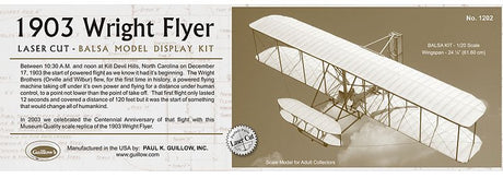 Balsa Glider Kit featuring 24-inch wingspan, 150+ parts, recreates 1903 Wright Flyer for aviation enthusiasts.