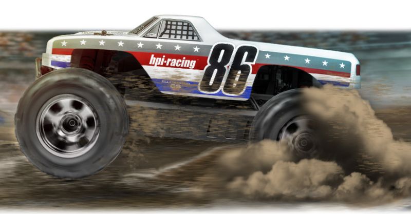 1/10 Savage XS Flux El Camino remote control truck features brushless motor, 4WD, and detailed Chevrolet body for off-road fun.