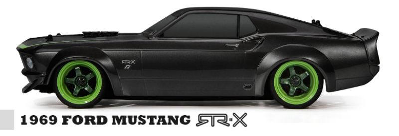 1/10 RS4 S3 '69 Mustang radio control car with detailed body, performance wing, and included batteries for thrilling racing adventures.