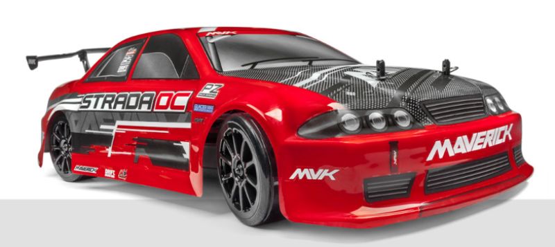 Maverick 1/10 BL Strada DC Drift RC car featuring a powerful brushless motor, waterproof ESC, and durable design for thrilling high-speed drifting.
