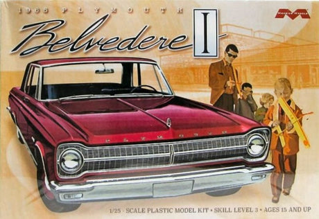 1/25 scale unassembled model kit of the iconic 1965 Plymouth Belvedere by Moebius Models, for creative model builders.