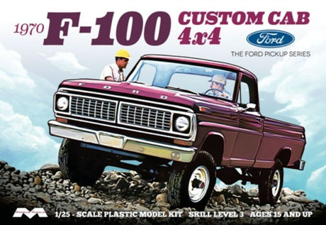 1/25 scale unassembled model kit of a 1970 Ford Custom Cab 4x4, ideal for creative enthusiasts and collectors.
