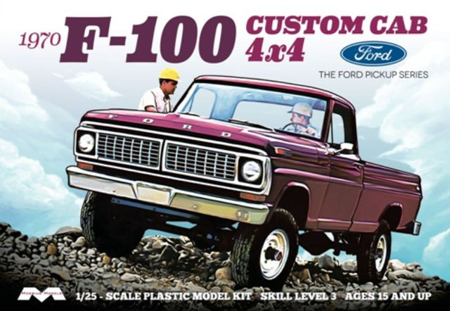 1/25 scale unassembled model kit of a 1970 Ford Custom Cab 4x4, ideal for creative enthusiasts and collectors.