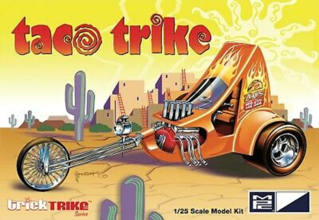 1/25 scale unassembled plastic model kit of a Taco Trike, perfect for creative model building and customization.