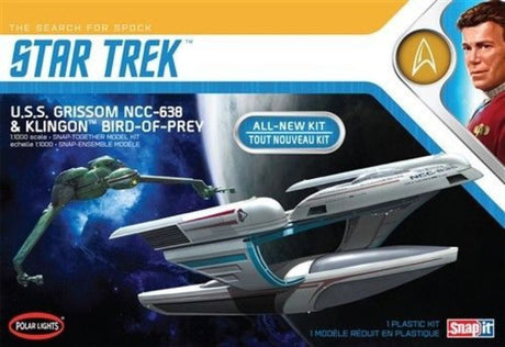 1/1000 model kit featuring U.S.S. Grissom NCC-638 and Klingon Bird of Prey for sci-fi enthusiasts and detailed builders.