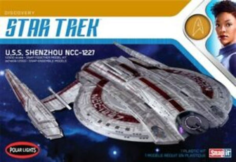 1/2500 model kit of the USS Shenzhou from Star Trek, ideal for building and personalizing for fans aged 10 and up.
