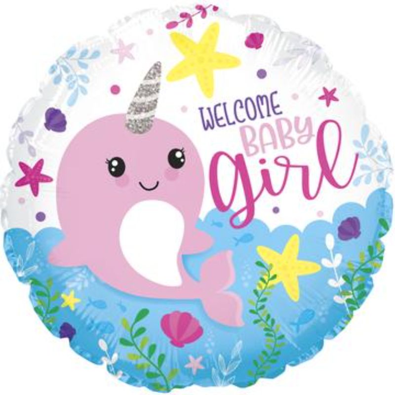 Balloon - 17in Baby Girl Narwhal Balloon