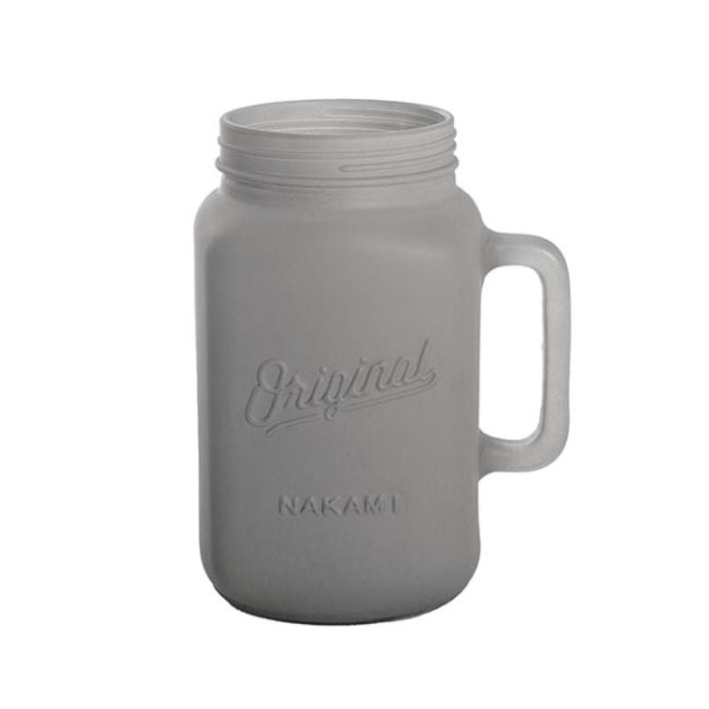 Glass Vase - Mason Jug with Handle Grey