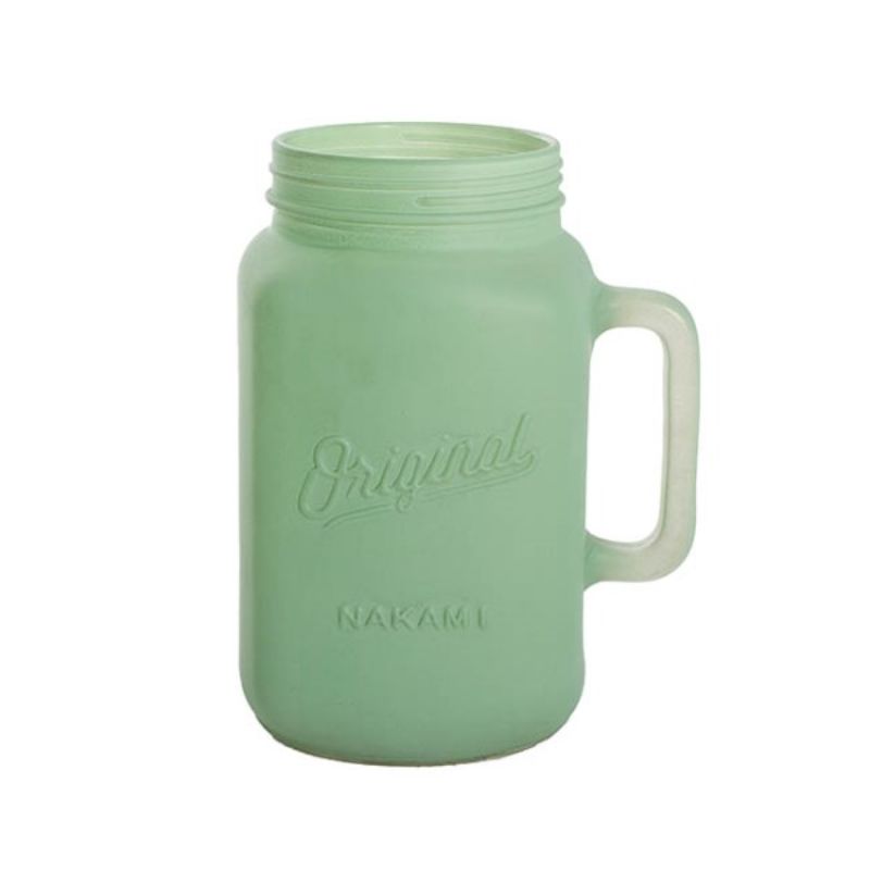 Glass Vase - Mason Jug with Handle Sage