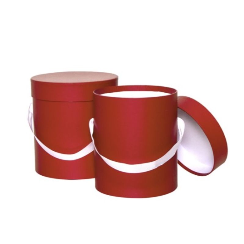 Gift Boxes - Hat Box Deluxe Blood Red Set of 2