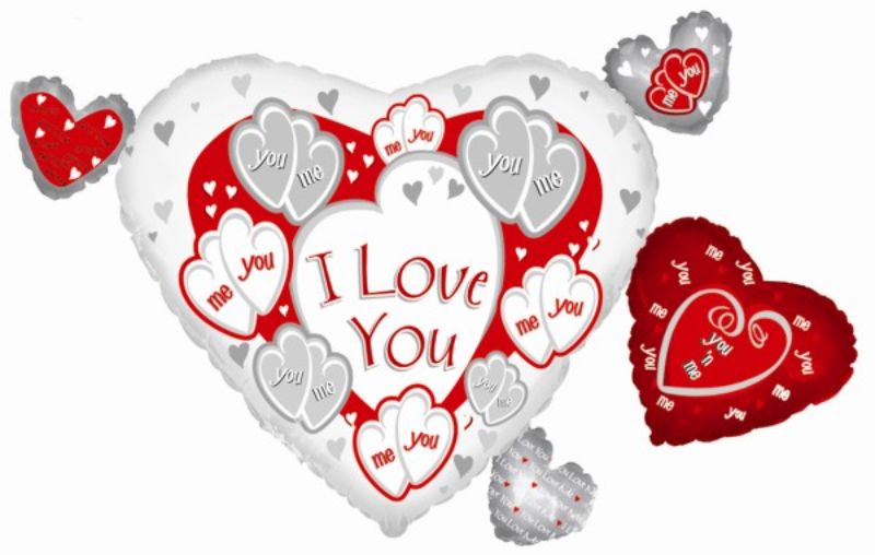 18in red HUGS & KISSES balloon, perfect for romantic occasions and expressing love.