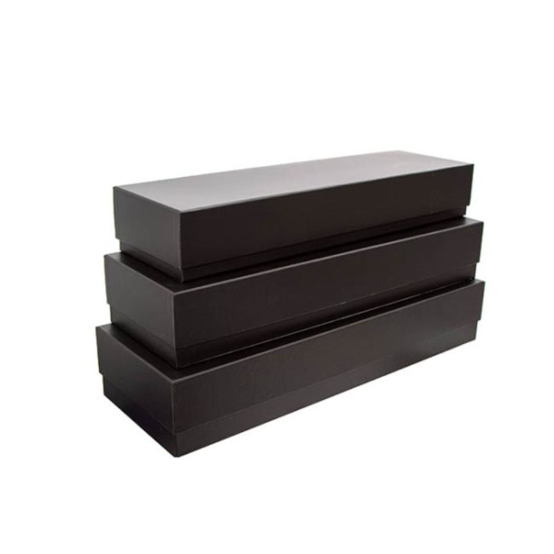 Gift Boxes - Matte Rose Box Dozen Black Set of 3
