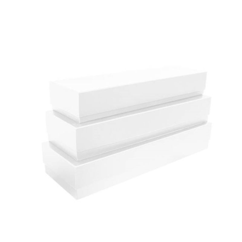 Gift Boxes - Matte Rose Box Dozen White Set of 3