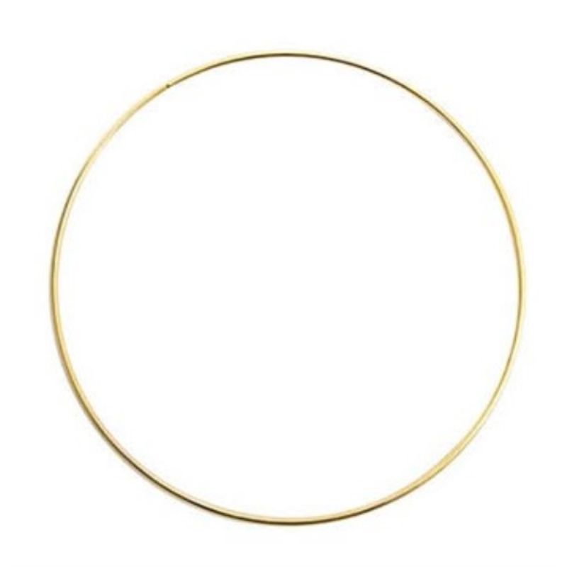 Florist - Floral Metal Hoop Gold 20cmD