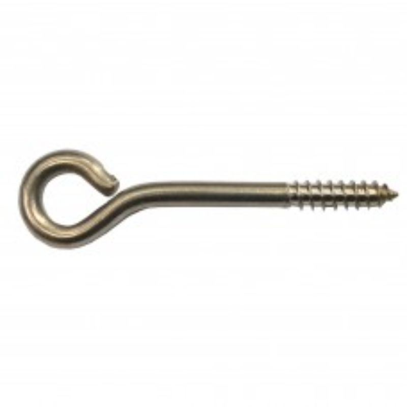 Stainless steel screw eye, 3-3/4 x 1/4 inch, rust-resistant, perfect for hanging and securing items indoors and outdoors.