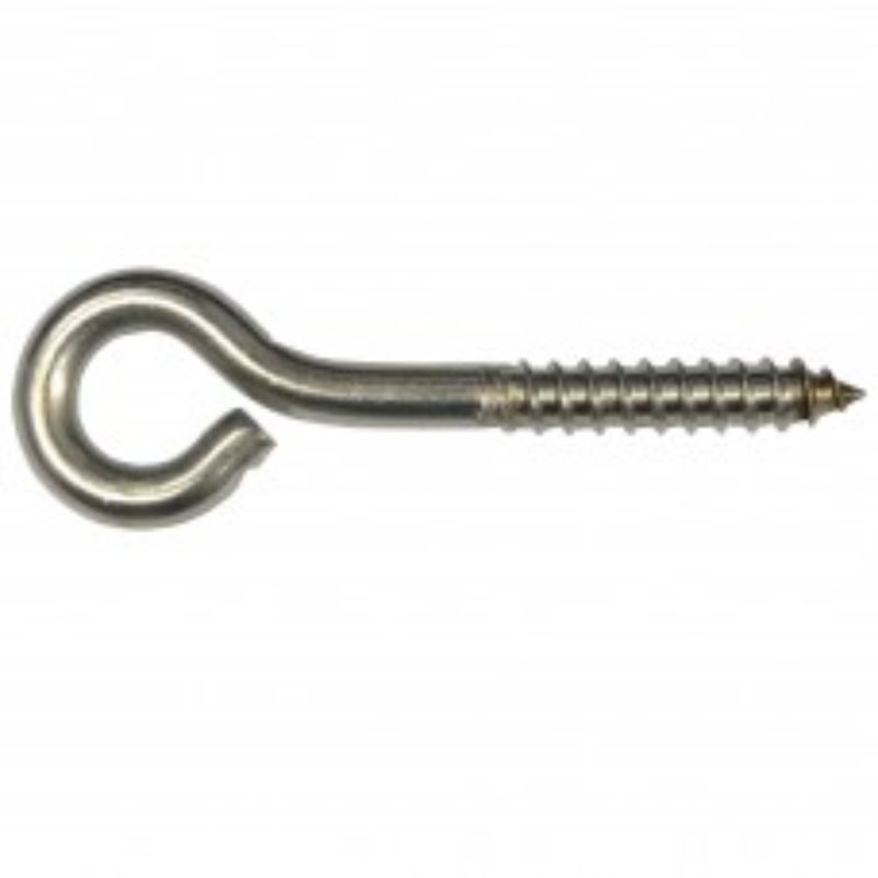 Stainless steel screw eye #1103SS, 4 x 5/16 inch, durable and rust-resistant for various DIY and marine applications.