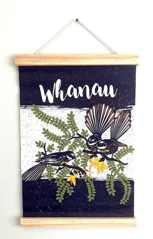 Wall Art - Canvas Hanger WHANAU 30cm (Set of 3)