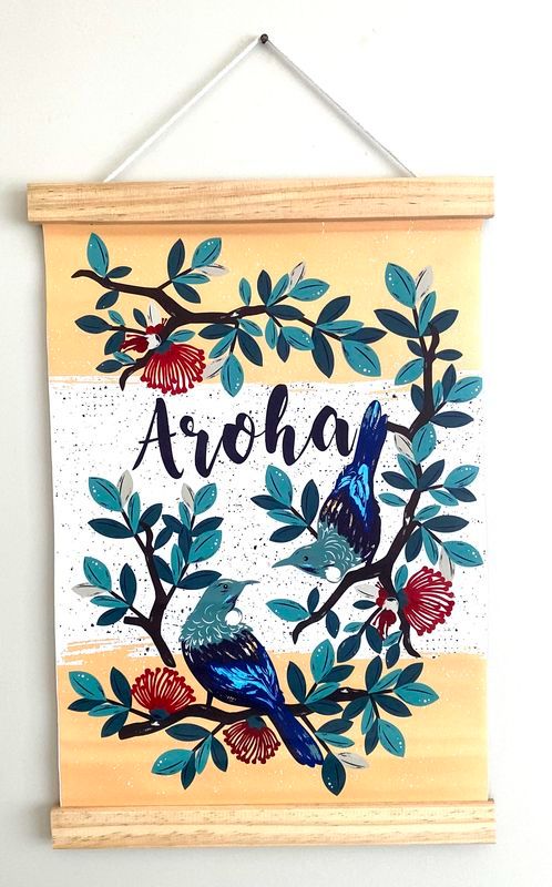 Wall Art - Hanger AROHA/TUI 30cm (Set of 3)