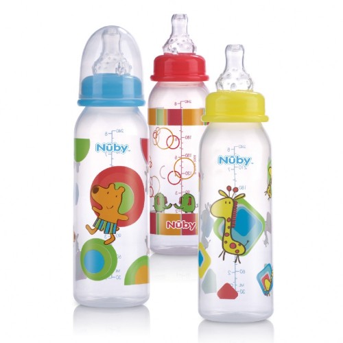 Nuby Printed Bottles (3 Pack)