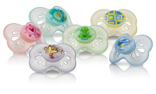 Nuby Classic Oval Pastel Pacifier - 0-6 Months (2 Pack)
