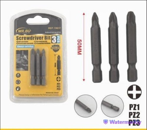 Screwdriver Bit (50MM, 3pcs, H4-H5-H6) - Pack of 12