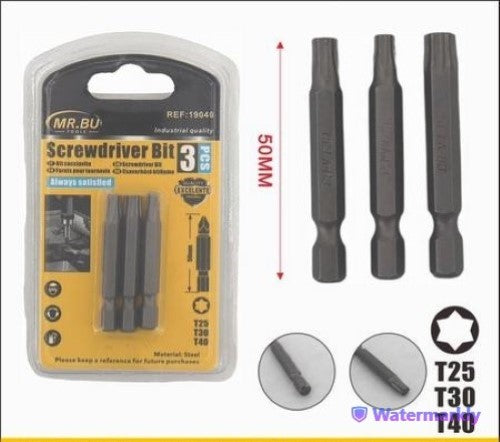 Screwdriver Bit (50MM, 3pcs,T25-T30-T40) - Pack of 12