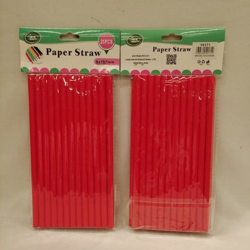 Paper Straw (25pcs, 8*197mm) - Pack of 6