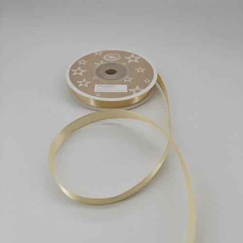 Satin Ribbon 1cm ( 22m - Light Gold ) - Pack of 6