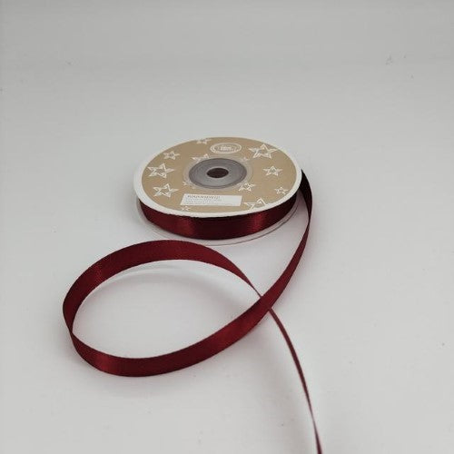 Satin Ribbon 1cm ( 22m - Wine Red) - Pack of 6