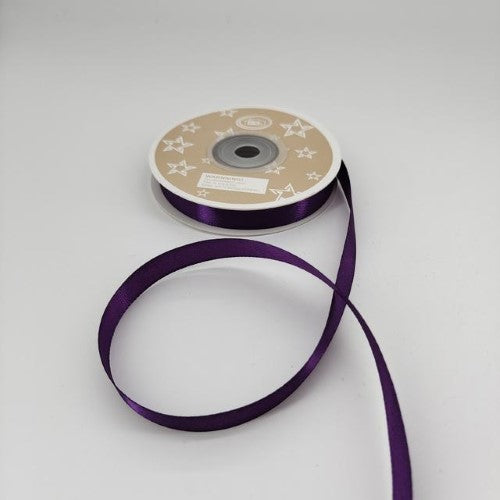 Satin Ribbon 1cm ( 22m - Dark Purple) - Pack of 6