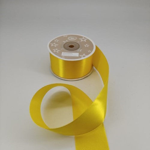 Satin Ribbon 3.8cm ( 22m - lemon-yellow) - Pack of 6